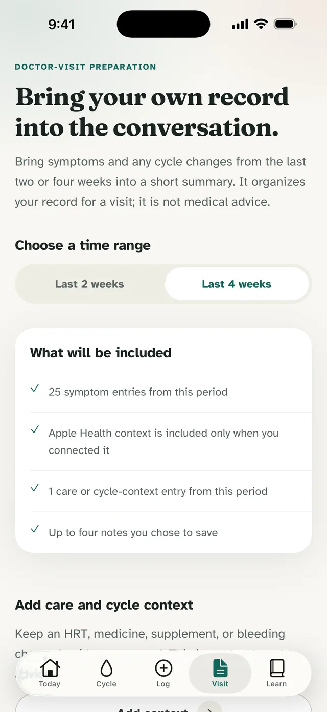 Menolora app screen: Ready before you walk in