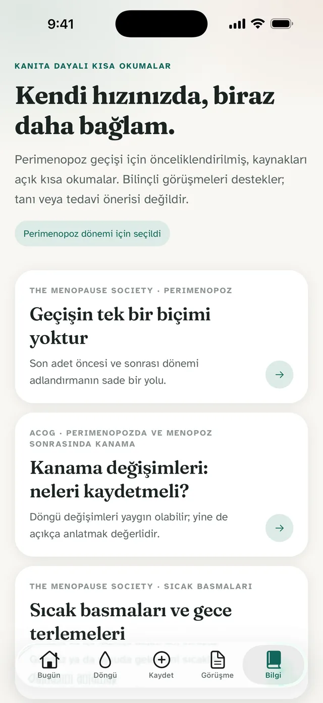 Menolora uygulama ekranı: Her kaynak açıkça görünür